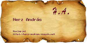 Herz András névjegykártya